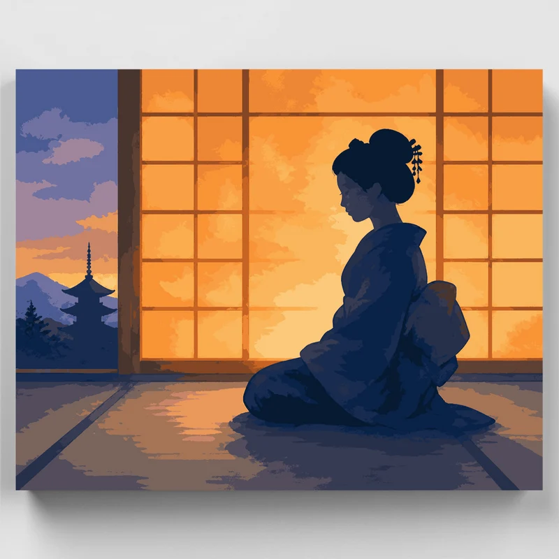 Geisha at Twilight - Paint by Numbers Kit