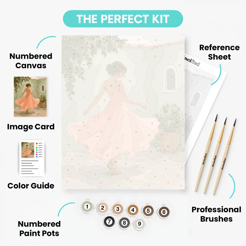 Coral Dress Twirl - Paint by Numbers Kit