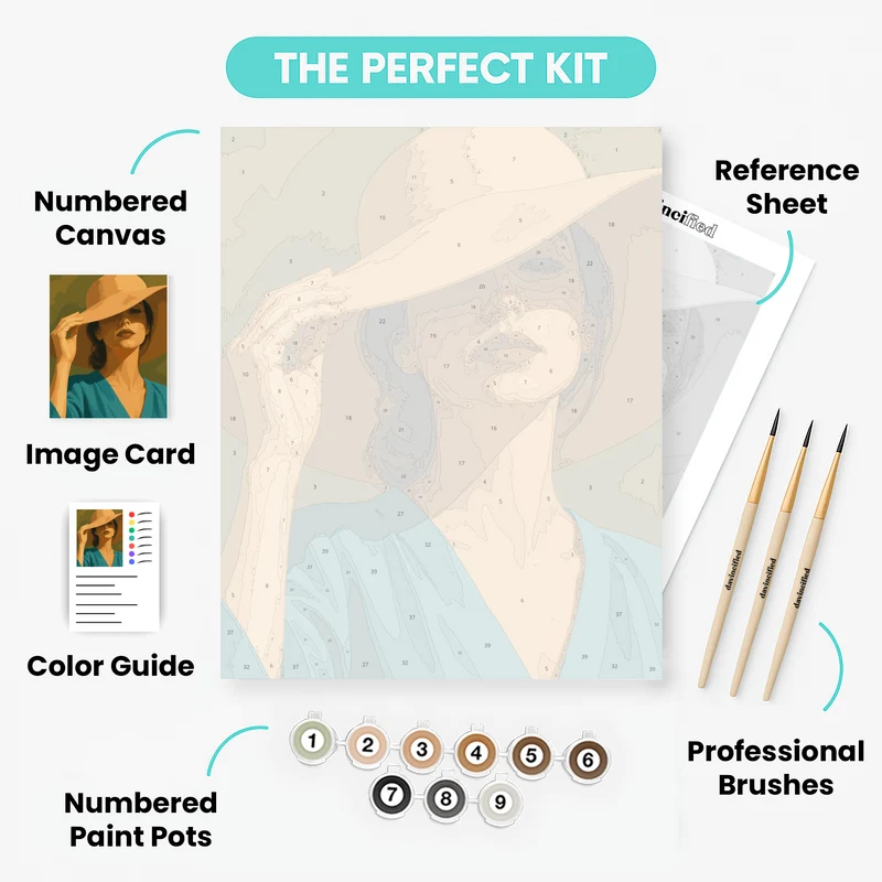 Woman in Wide Sunhat - Paint by Numbers Kit