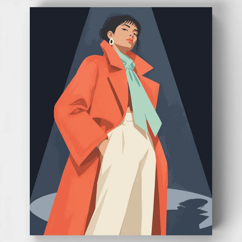 Coral Coat Spotlight - Paint by Numbers Kit