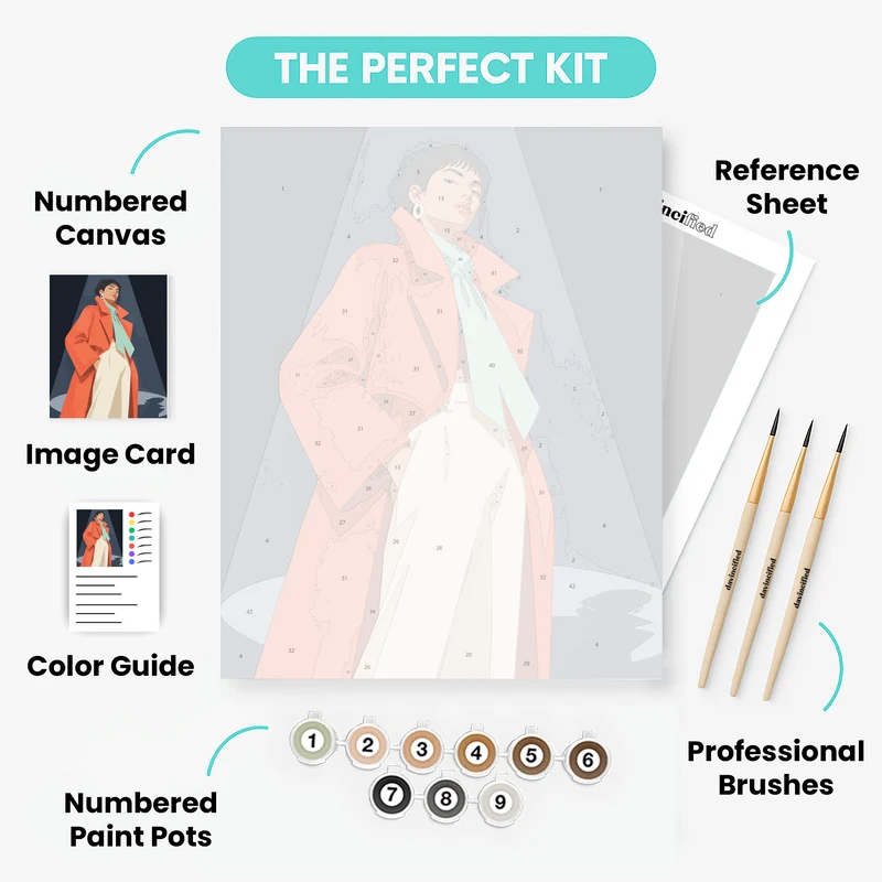 Coral Coat Spotlight - Paint by Numbers Kit
