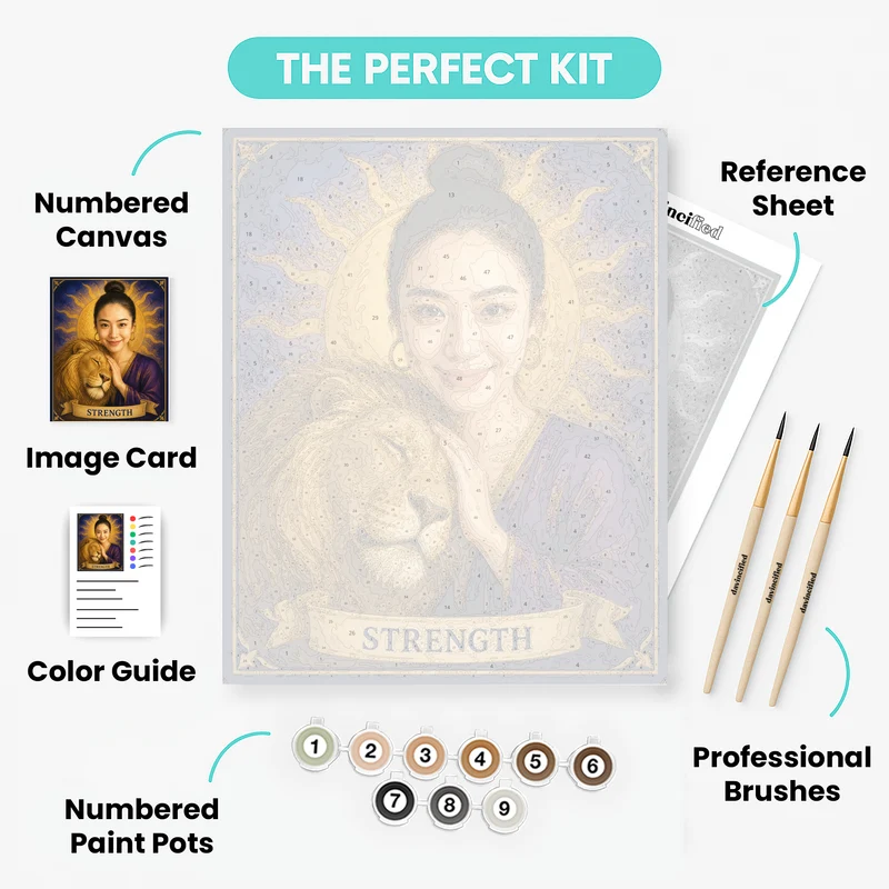 Strength Tarot Portrait - Custom Paint by Numbers Kit