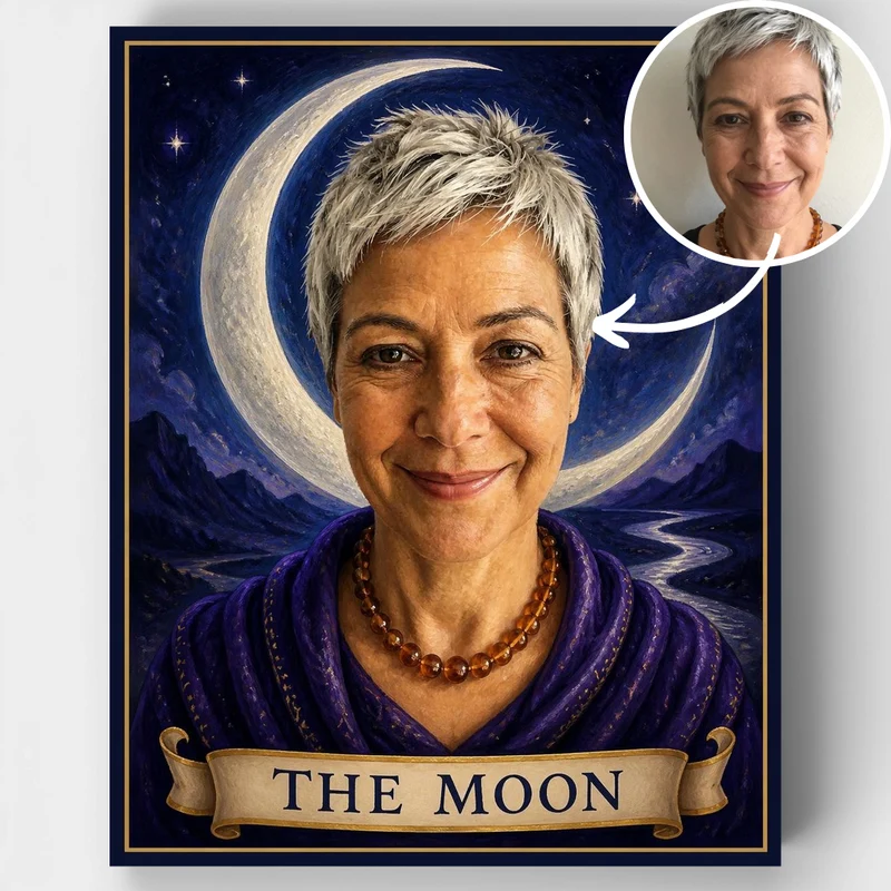 The Moon Tarot Card - Custom Paint by Numbers Kit