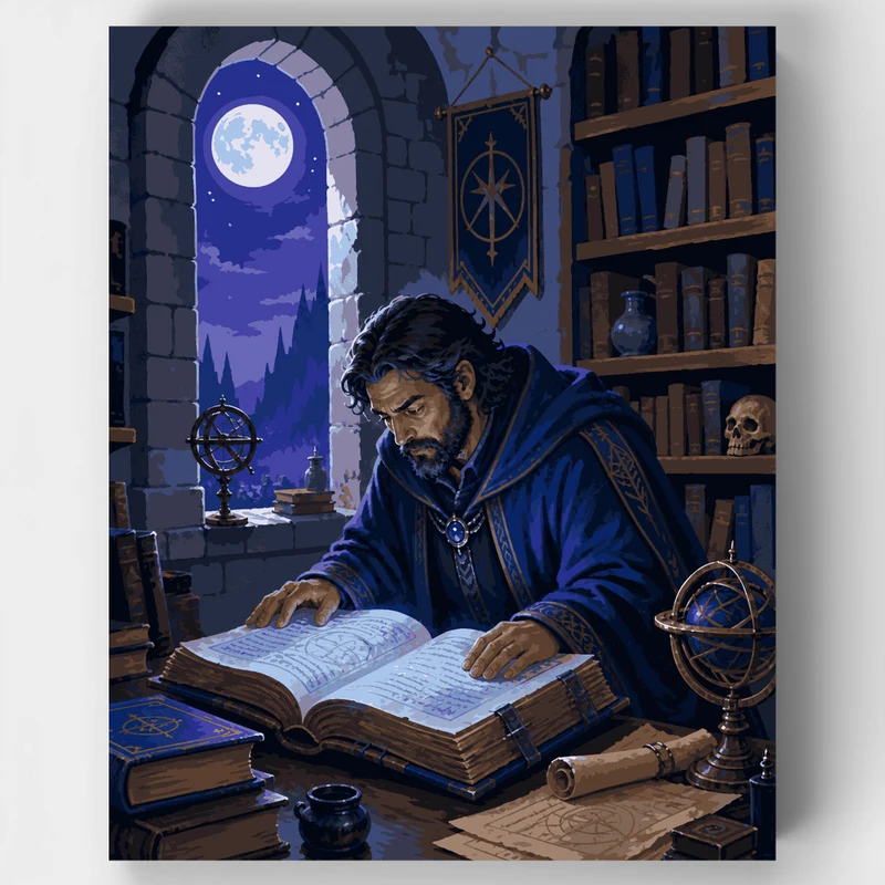 Mage by Moonlight - Paint by Numbers Kit