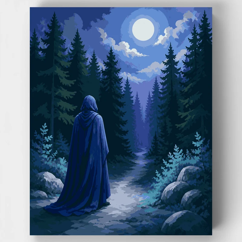 Moonlit Forest Wanderer - Paint by Numbers Kit