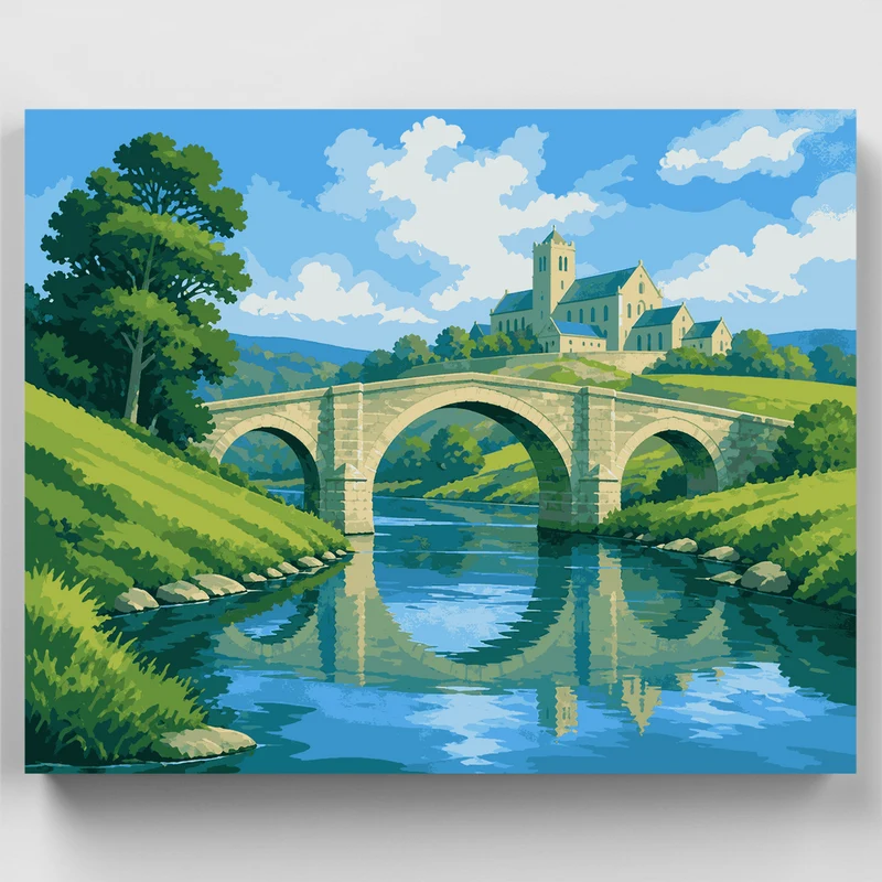 Abbey Bridge Reflection - Paint by Numbers Kit
