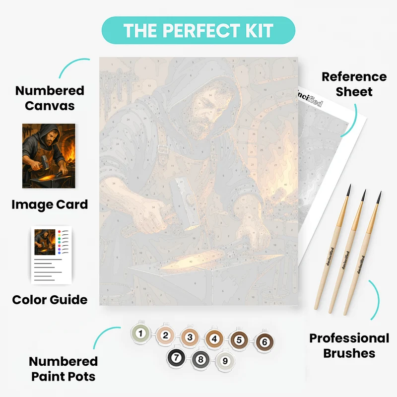 Forge Fire Blacksmith - Paint by Numbers Kit
