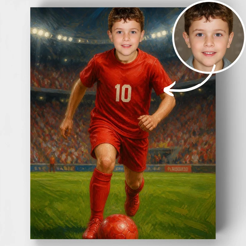 Red Kit Soccer Star - Custom Paint by Numbers Kit