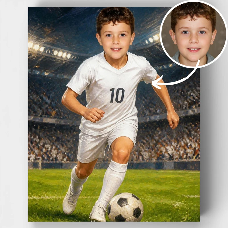 White Kit Soccer Star - Custom Paint by Numbers Kit