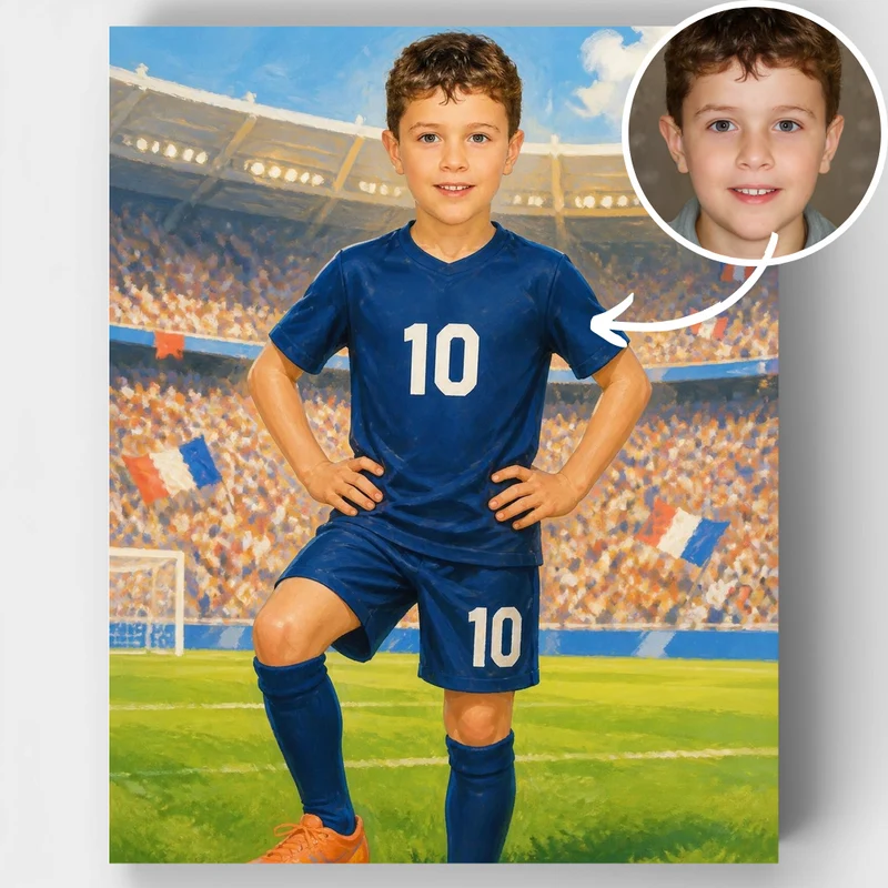 Deep Navy Soccer Champion - Custom Paint by Numbers Kit