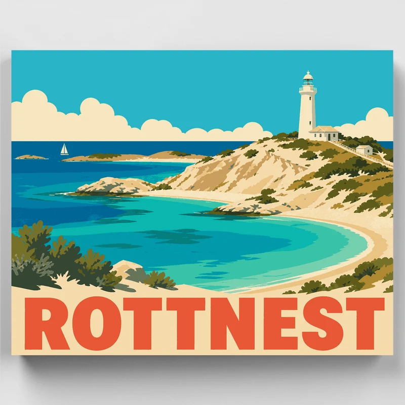 Rottnest Lighthouse Cove - Paint by Numbers Kit