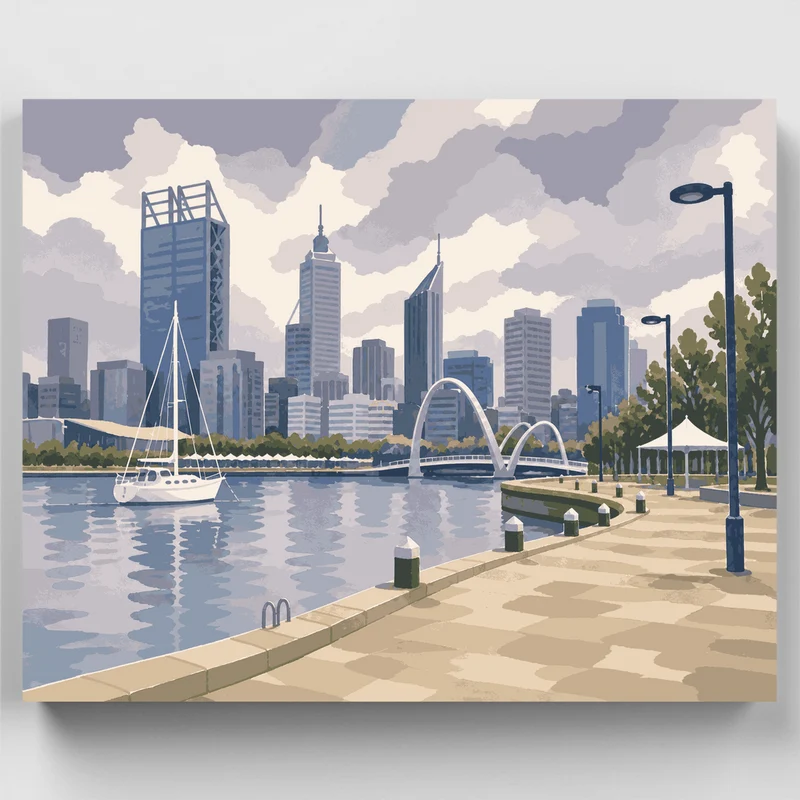 Elizabeth Quay Overcast Morning - Paint by Numbers Kit