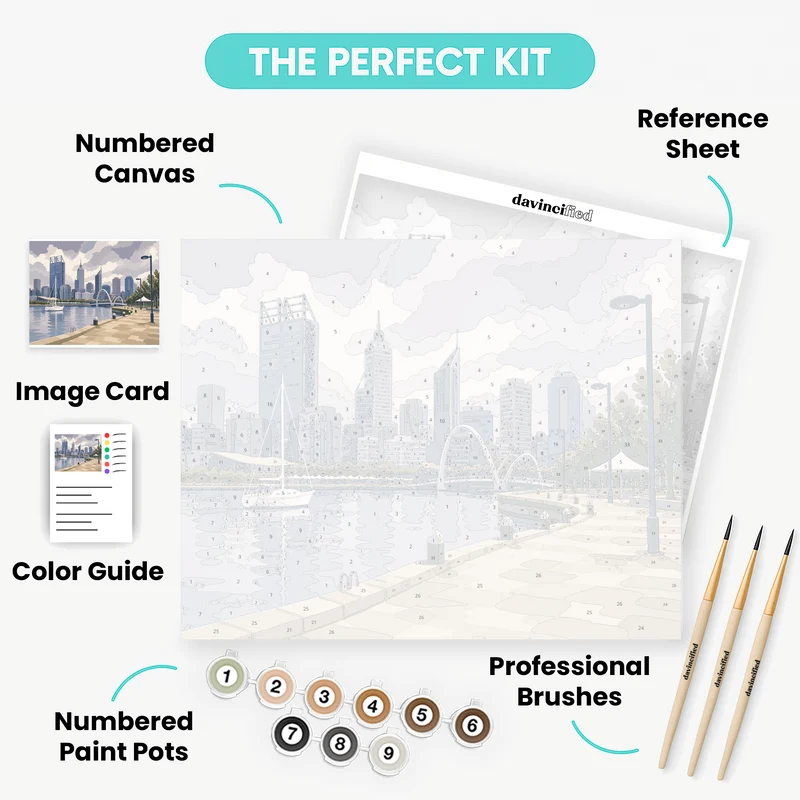 Elizabeth Quay Overcast Morning - Paint by Numbers Kit