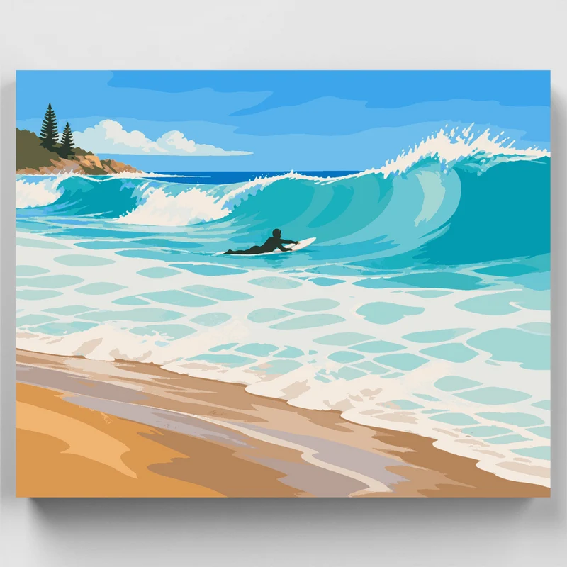 Trigg Beach Surfer - Paint by Numbers Kit