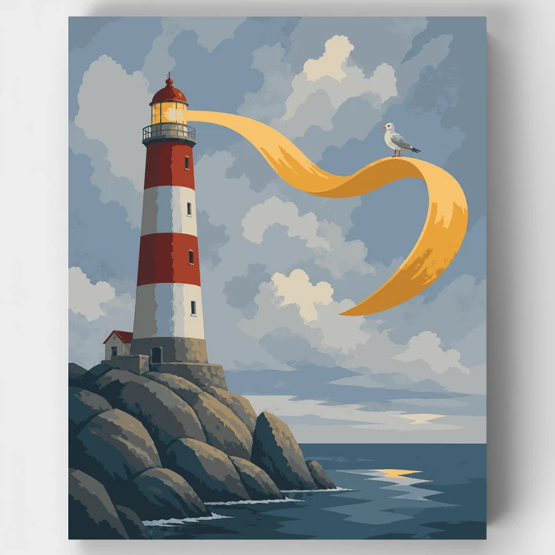 Frozen Lighthouse Beam - Paint by Numbers Kit