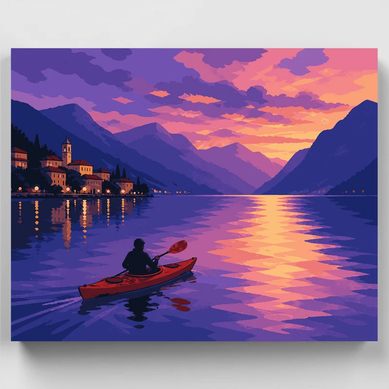 Lake Como Kayaker - Paint by Numbers Kit