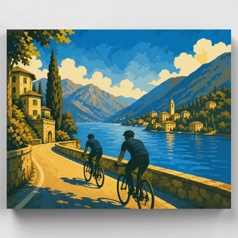 Como Lakeside Cyclists - Paint by Numbers Kit