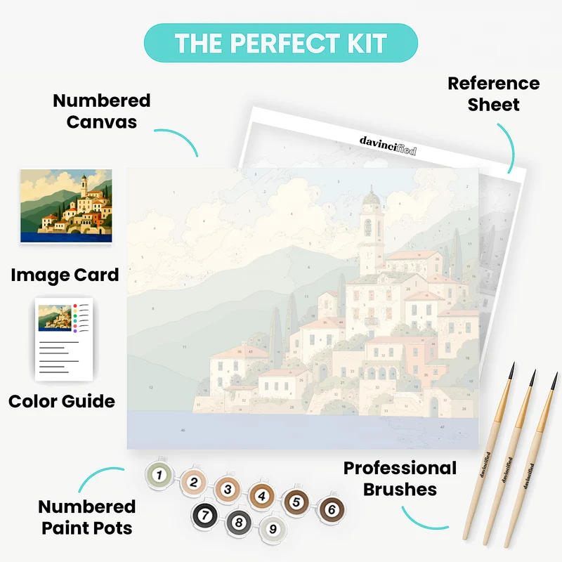 Como Bell Tower Village - Paint by Numbers Kit