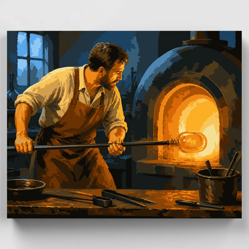 Glassblower's Amber Flame - Paint by Numbers Kit