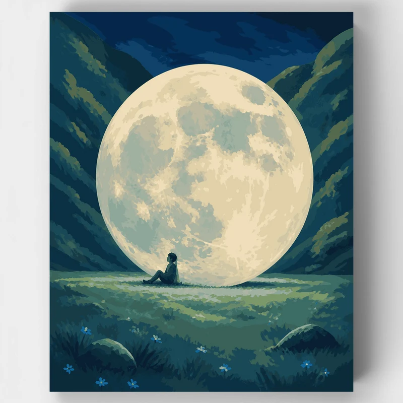 Resting Against the Moon - Paint by Numbers Kit