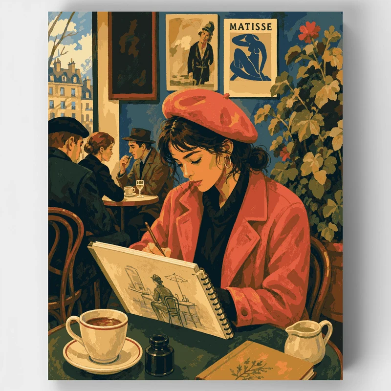 Café Sketchbook Muse - Paint by Numbers Kit