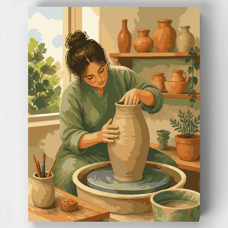 Potter at the Wheel - Paint by Numbers Kit