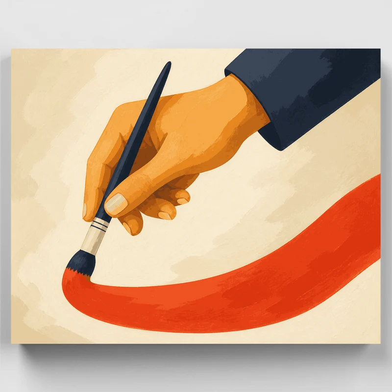 Coral Brushstroke Hand - Paint by Numbers Kit