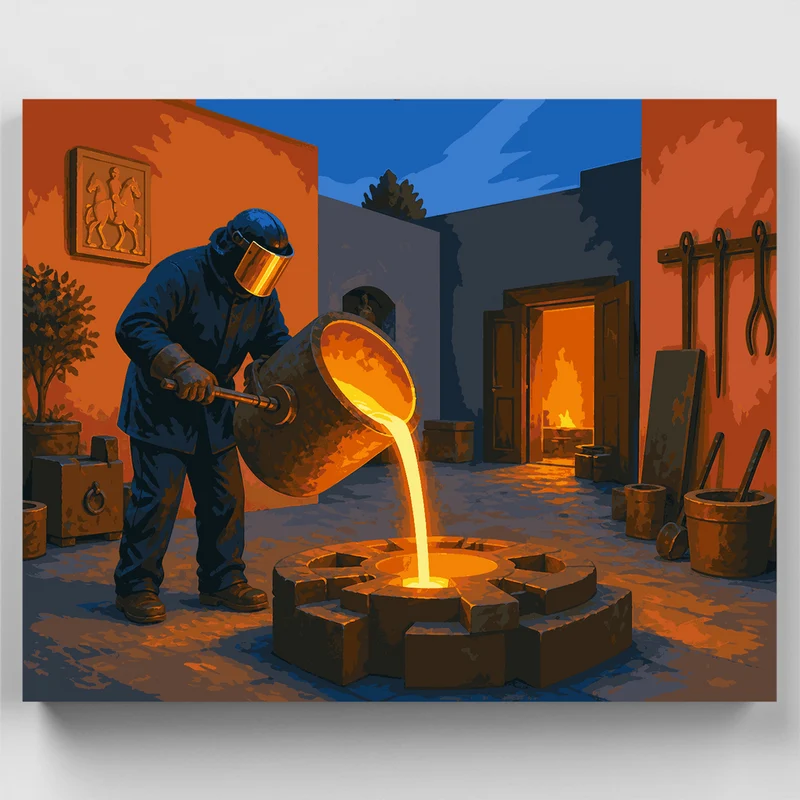 Molten Bronze Pour - Paint by Numbers Kit