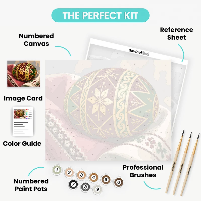 Ukrainian Pysanka Egg - Paint by Numbers Kit