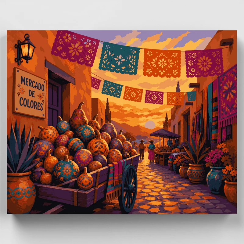 Mercado de Colores - Paint by Numbers Kit