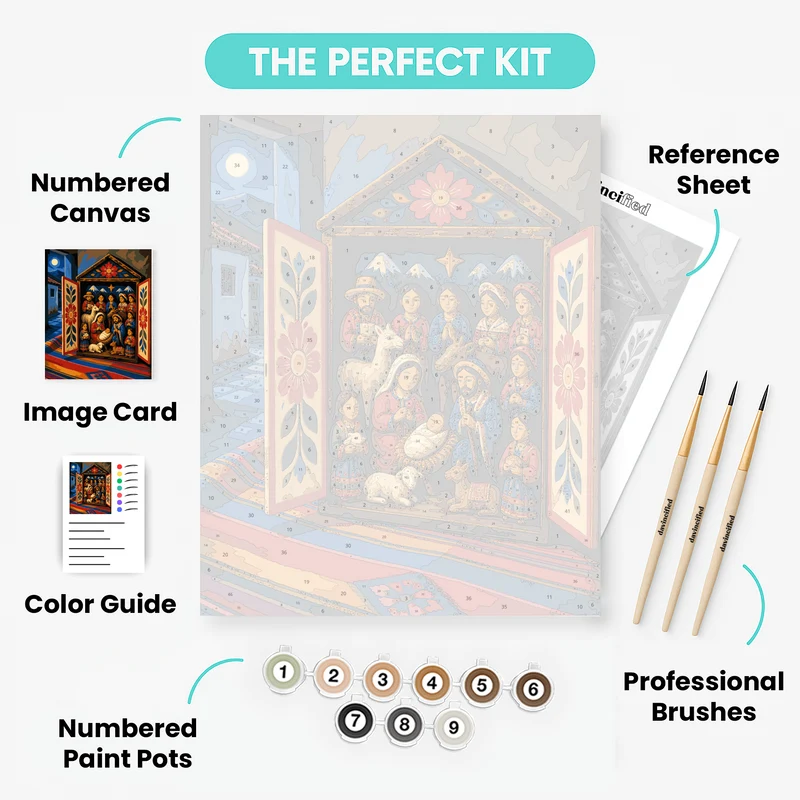 Andean Nativity Retablo - Paint by Numbers Kit