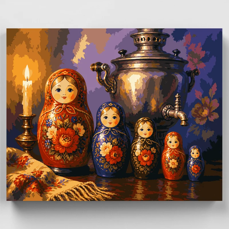 Matryoshka by Candlelight - Paint by Numbers Kit