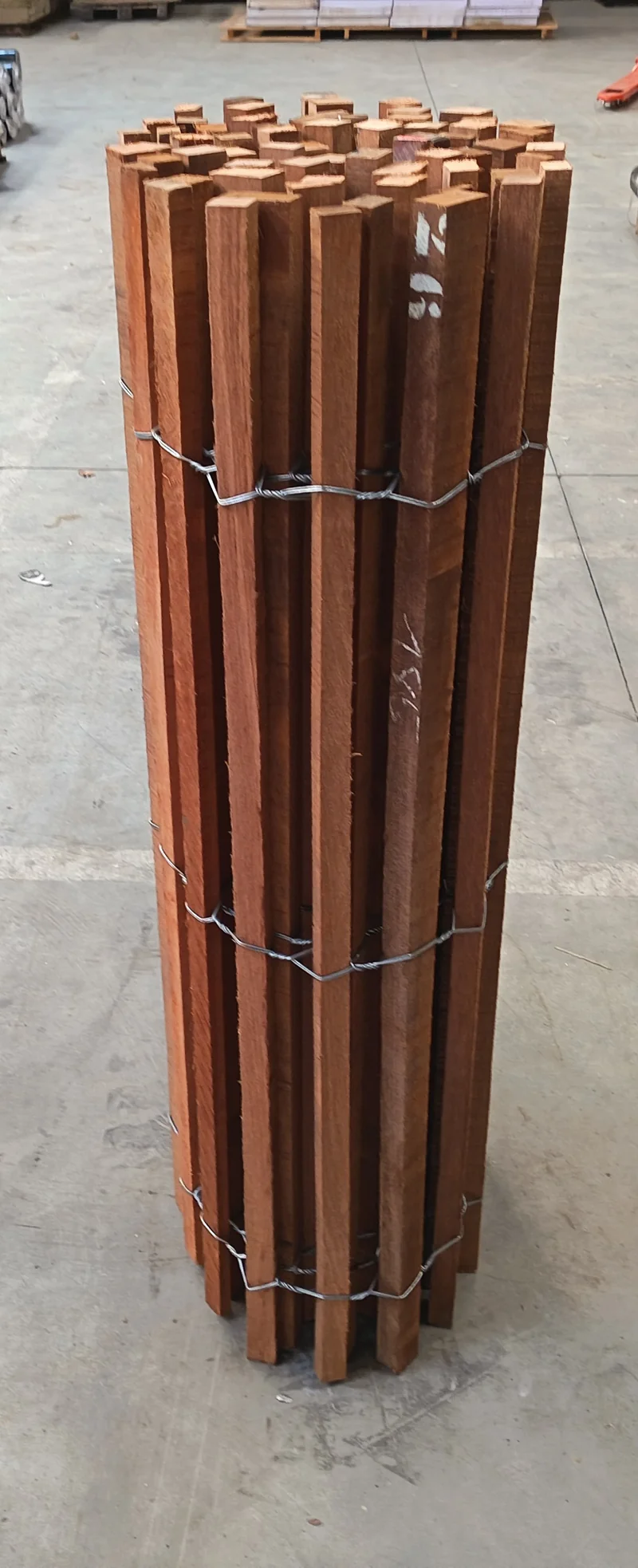Ganivelle bois massif exotique - hauteur 120 cm - L=5m - non appointée (écart 4/5 cm)