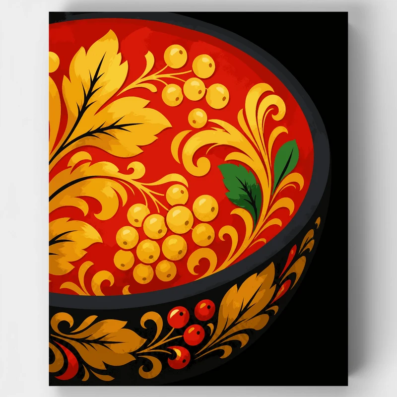 Khokhloma Gold Berries - Paint by Numbers Kit