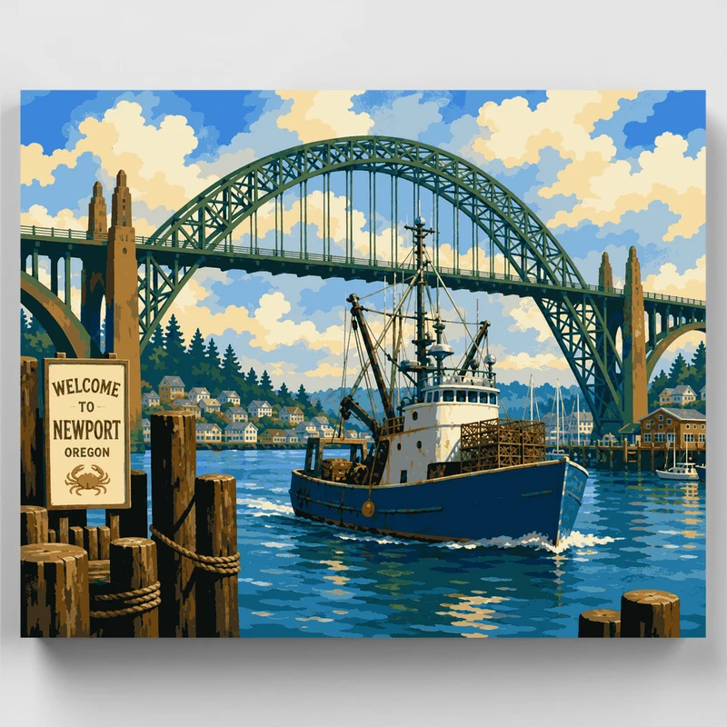 Newport Harbor Crab Boat - Paint by Numbers Kit