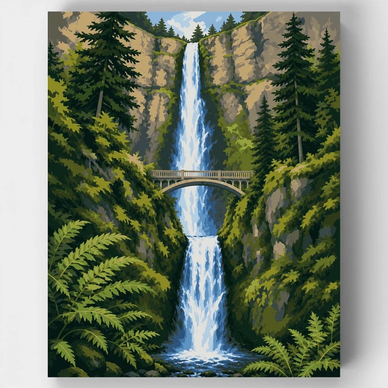Multnomah Falls Bridge - Paint by Numbers Kit