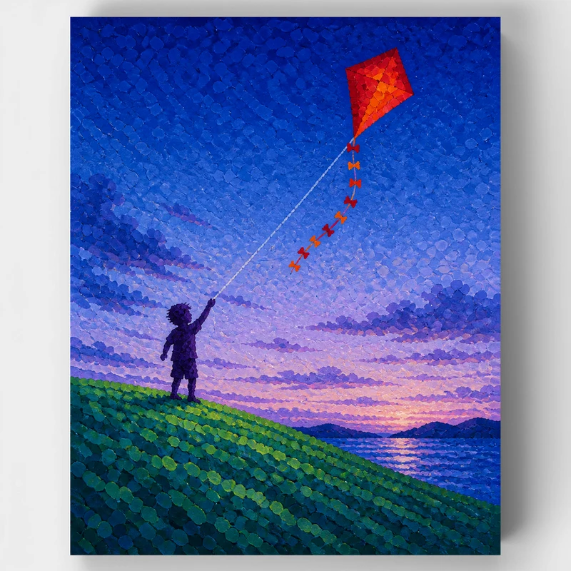 Twilight Kite Flyer - Paint by Numbers Kit