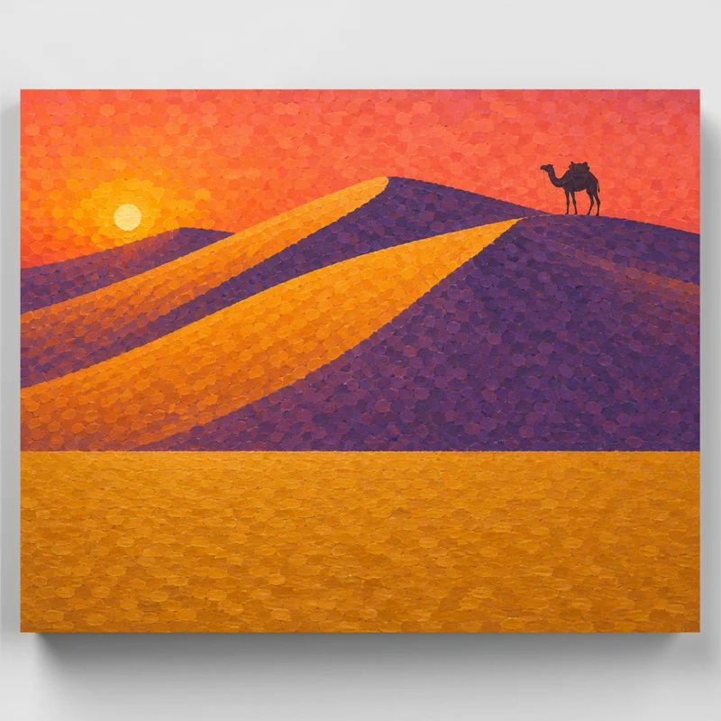 Lone Camel at Dusk - Paint by Numbers Kit