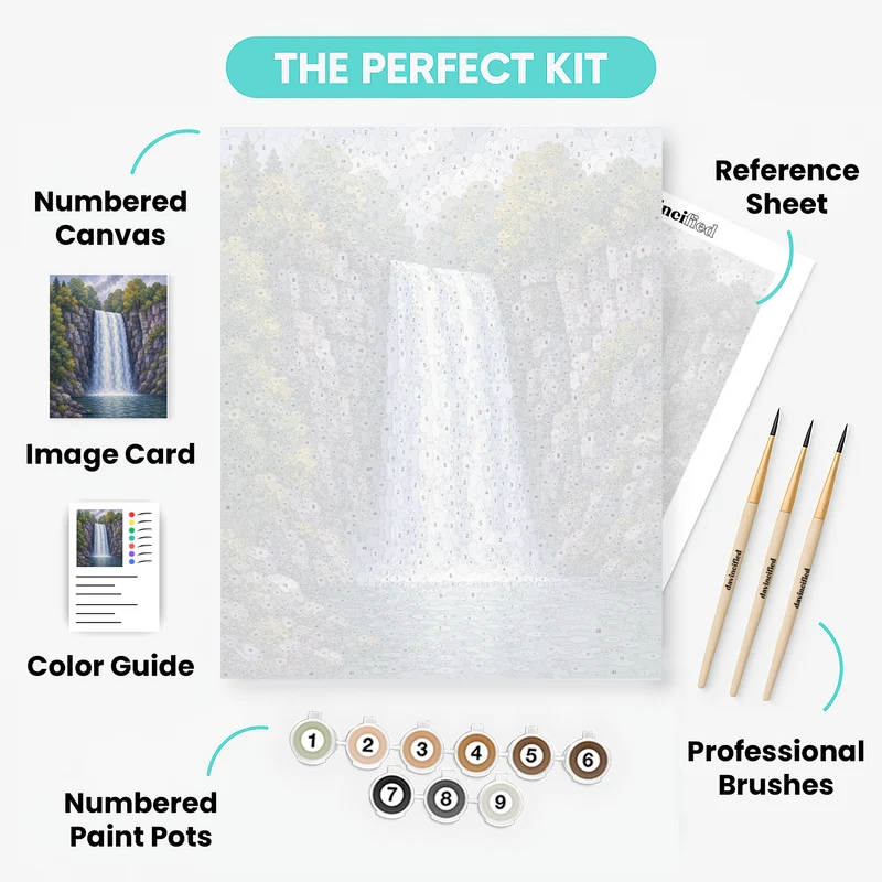 Mosaic Waterfall Gorge - Paint by Numbers Kit