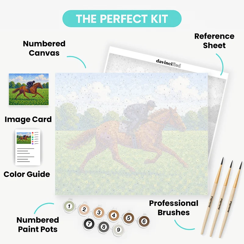 Chestnut Gallop Meadow - Paint by Numbers Kit