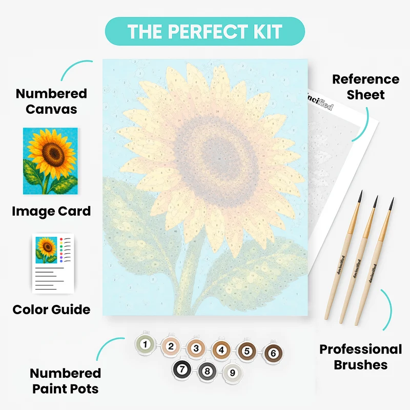 Golden Sunflower Bloom - Paint by Numbers Kit