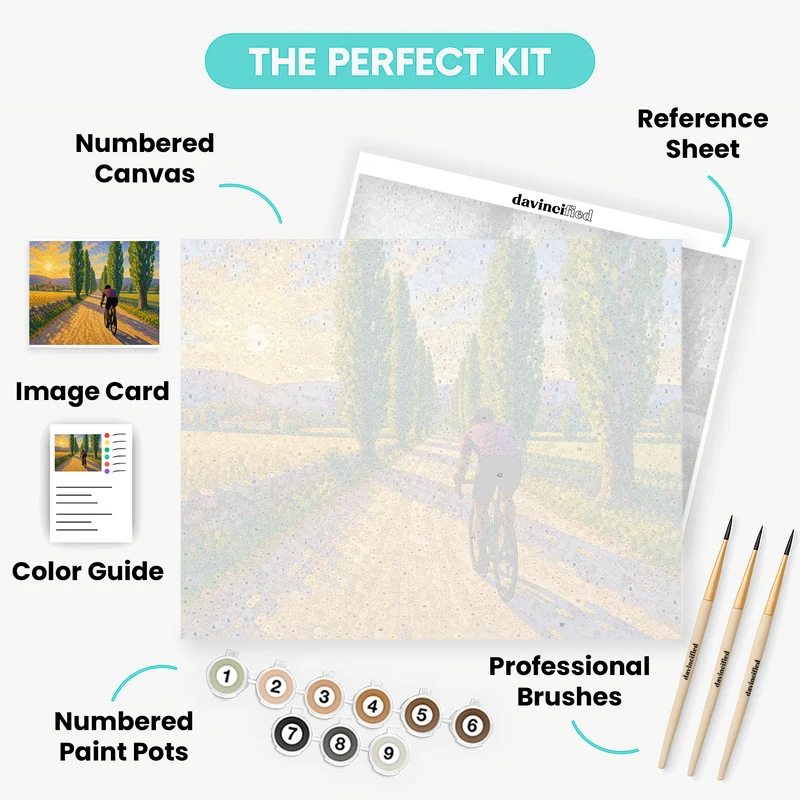 Poplar Lane Cyclist - Paint by Numbers Kit