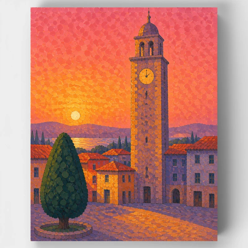 Golden Hour Clocktower - Paint by Numbers Kit