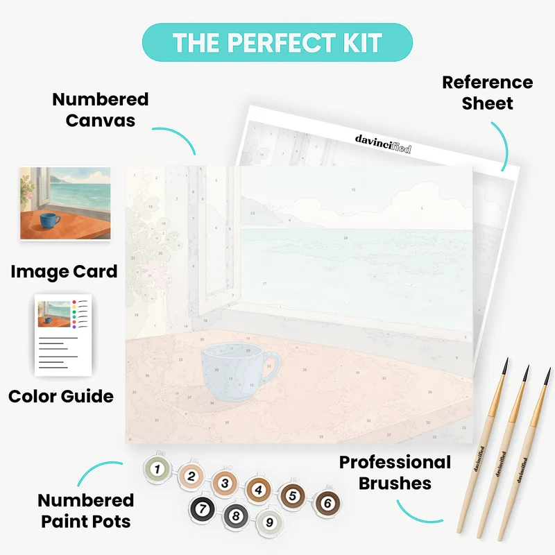 Sea View Coffee Cup - Paint by Numbers Kit