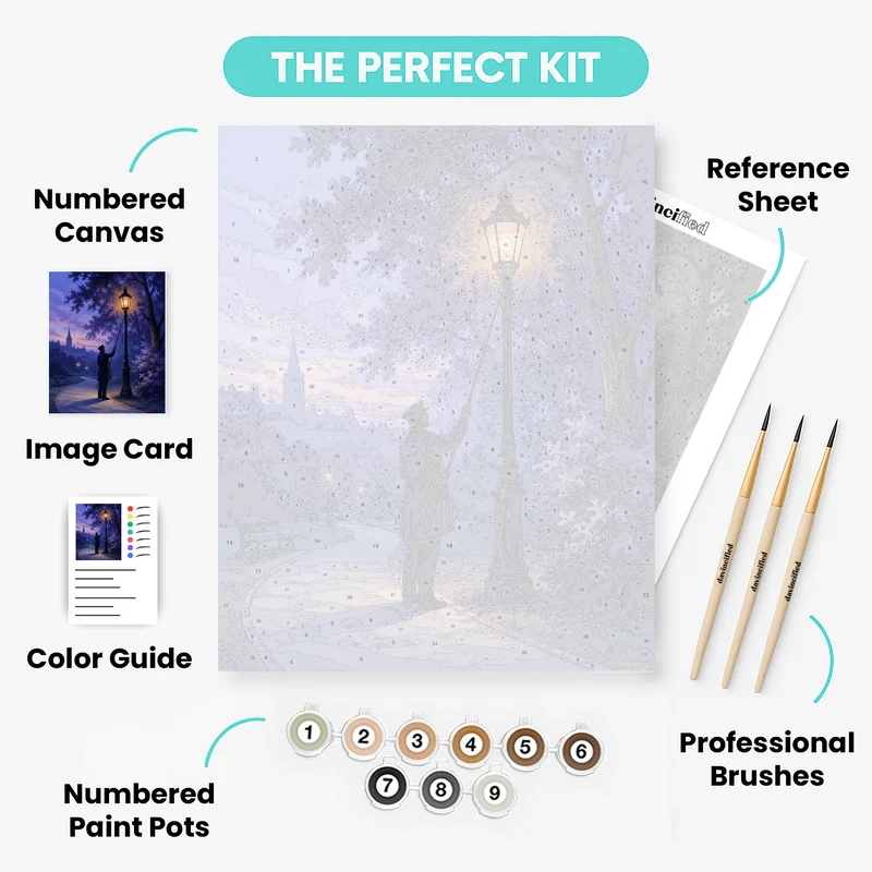 Lamplighter at Dusk - Paint by Numbers Kit