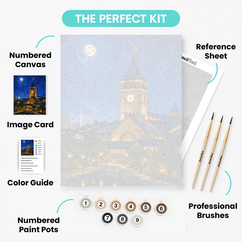 Forks Market Moonlight - Paint by Numbers Kit