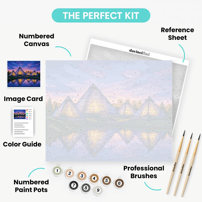 Muttart Pyramids at Dusk - Paint by Numbers Kit