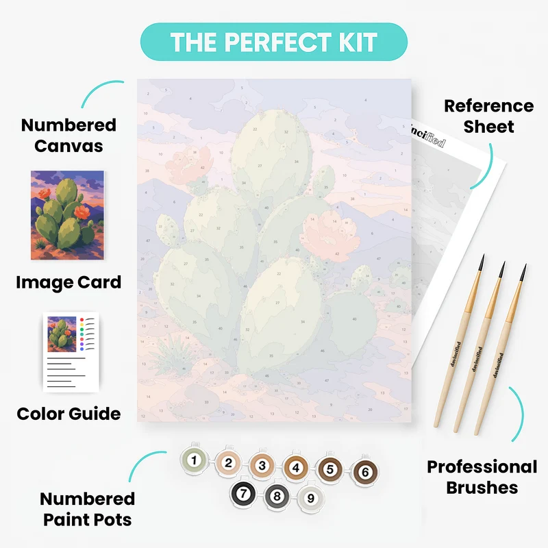 Desert Cactus Bloom - Paint by Numbers Kit