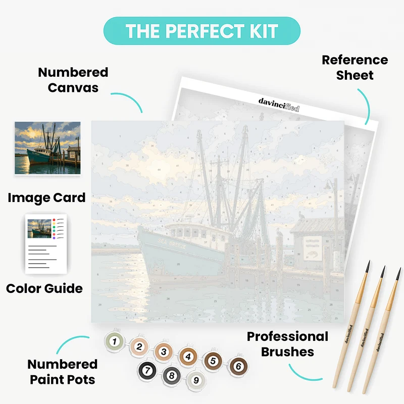 Sea Breeze Shrimp Boat - Paint by Numbers Kit