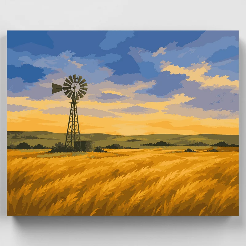 Panhandle Windmill Dawn - Paint by Numbers Kit